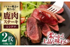 鹿肉 シンタマ120g×2枚 《喜茂別町》【EBIJIN】 ジビエ 鹿 シンタマ 希少部位 ステーキ ステーキ用 赤身 冷凍 冷凍配送 [AJAO071]