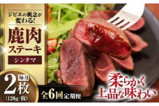 【全6回定期便】鹿肉 シンタマ120g×2枚 《喜茂別町》【EBIJIN】 ジビエ 鹿 シンタマ 希少部位 ステーキ ステーキ用 赤身 冷凍 冷凍配送 [AJAO075]