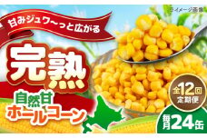 【全12回定期便】【北海道産】 自然甘ホールコーン 24缶（C7号缶）《喜茂別町》【きもべつ観光協会】 コーン コーン缶 とうもろこし トウモロコシ 北海道 常温 常温配送 [AJAG026]