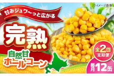 【全2回定期便】【北海道産】 自然甘ホールコーン 12缶（C7号缶）《喜茂別町》【きもべつ観光協会】 コーン コーン缶 とうもろこし トウモロコシ 北海道 常温 常温配送 [AJAG027]