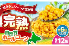 【全6回定期便】【北海道産】 自然甘ホールコーン 12缶（C7号缶）《喜茂別町》【きもべつ観光協会】 コーン コーン缶 とうもろこし トウモロコシ 北海道 常温 常温配送 [AJAG029]