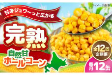 【全12回定期便】【北海道産】 自然甘ホールコーン 12缶（C7号缶）《喜茂別町》【きもべつ観光協会】 コーン コーン缶 とうもろこし トウモロコシ 北海道 常温 常温配送 [AJAG030]