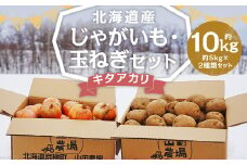 北海道産 じゃがいも キタアカリ 玉ねぎ セット M～2Lサイズ混載 各約5kg 合計約10kg 2箱 山田農場 ジャガイモ 芋 いも イモ 玉葱 タマネギ たまねぎ 国産 【2025年10月上旬-2026年3月上旬迄発送予定】