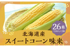 スイートコーン 味来 2Lサイズ 13本入×2箱 計26本 （JA） コーン とうもろこし トウモロコシ 国産 冷蔵 【2025年8月下旬-9月上旬迄発送予定】