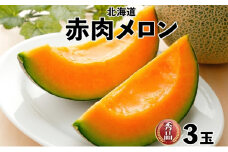 北海道産 赤肉メロン 秀品 3玉 果物 フルーツ お取り寄せ めろん 甘い ギフト メロン グルメ お祝い お土産 旬 メロン スイーツ デザート 羊蹄山 蒔田農園 しりべしや ニセコファーム