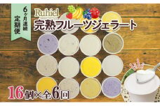 ◆6ヶ月連続定期便◆Ruhiel（ルヒエル）の完熟フルーツジェラート 16個セット スイーツ デザート