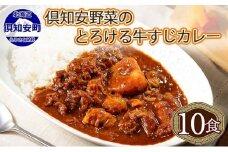 倶知安 牛すじカレー 北海道 計10個 中辛 レトルト食品 加工品 牛すじ 牛肉 野菜 じゃがいも お取り寄せ グルメ スパイシー スパイス【お肉・牛肉・加工食品】