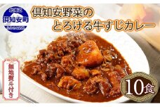 無地熨斗 倶知安 牛すじカレー 中辛 計10個 北海道 レトルト食品 牛すじ 野菜 じゃがいも お取り寄せ グルメ スパイス おかず お肉 牛肉 加工食品 レトルト