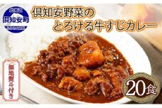 無地熨斗 北海道 倶知安 牛すじカレー 200g 20個  中辛 レトルト食品 加工品 時短 牛すじ 野菜 じゃがいも お取り寄せ グルメ 【お肉・牛肉・加工食品】
