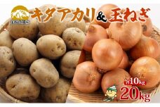 北海道産 じゃがいも キタアカリ 玉ねぎ Lサイズ 各約10kg ジャガイモ 北あかり 馬鈴薯 ポテト 玉葱 常備野菜 根菜 産直 JAようてい 送料無料 北海道北海道のジャガイモ 食品 