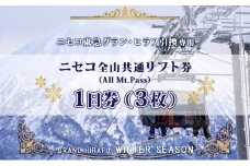 ニセコ 全山共通 リフト券 All Mt.Pass 1日券 【3枚】 2025-2026シーズン スキー リフト券 スポーツ 羊蹄山 雪 パウダースノー ニセコ 倶知安町 スキー場 冬山 雪山 ウインタースポーツ スノボ 