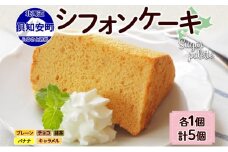 北海道 シフォンケーキ 5種 各1個 プレーン 抹茶 チョコレート バナナ キャラメル 手作り シフォン 詰め合わせ 焼き菓子 ケーキ おやつ 洋菓子 スイーツ 添加物不使用 プレゼント ギフト グルメ お取り寄せ 冷凍 Sugar Palette 送料無料