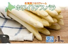 北海道産 アスパラガス ホワイト 約 1kg L - 2L サイズ 混合 アスパラ 旬 朝採り 新鮮 お取り寄せ 産地直送 産直 野菜 農作物 詰め合わせ 国産 北海道 倶知安町