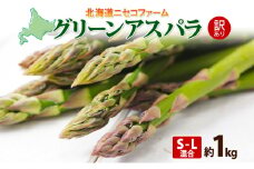 北海道産 グリーン アスパラガス 約1kg S - L サイズ混合 アスパラガス アスパラ 旬 朝採り 新鮮 お取り寄せ 産地直送 産直 野菜 農作物 詰め合わせ 国産 しりべしや ニセコファーム 北海道