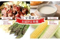 全4回 お届け 定期便 全4回 雪の下育ちのくっちゃんポテトスープ とうもろこし アスパラガス グリーン ホワイト 2種 ゆきだるま ジンギスカン 送料無料 北の百貨 しりべしや ニセコ 北海道 倶知安町 加工食品 惣菜