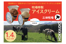 ミタアイス業務用2個入りセット アイス 三田牧場 1.4L 自家製ミルク 1個＋チョコレート 1個