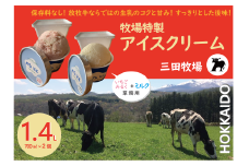 ミタアイス業務用2個入りセット アイス 三田牧場 1.4L 自家製ミルク 1個＋いちごみるく 1個