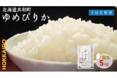 【新米先行予約】令和7年産 定期便 9ヵ月連続お届けゆめぴりか 5kg 精米 北海道 共和町 共和町米生産友の会