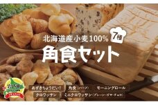 北海道産 小麦100％ パン7種 角食セット 小豆  F21H-472