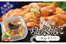 【先行予約】塩水ムラサキウニ100g×1パック 北海道岩内沖産 【2024年7月上旬頃～8月下旬頃発送】 F21H-568