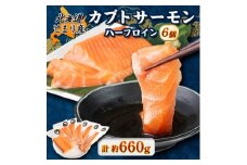 北海道とまりカブトサーモン　ハーフロイン6個(計660g前後)【1567003】