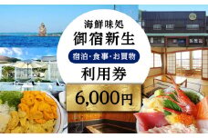 海鮮味処御宿新生 利用券 6,000円分