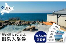 【岬の湯しゃこたん】温泉入浴券大人５枚回数券