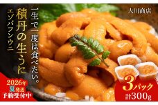 【2026年夏発送分】バフンウニ100g×3パック