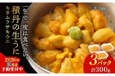 【2026年夏発送分】ムラサキウニ100g×3パック