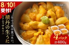 【2025年夏発送分】間も無く！今シーズン出荷終了！ムラサキウニ100g×4パック
