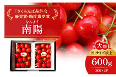 北海道 仁木町産 ジャンボサイズ さくらんぼ 【 南陽 】 2Lサイズ以上 300g×2パック 計600g　サクランボ チェリー フルーツ 果物 果物類 ギフト 仁木町 仁木 [嶋田茂農園匠]