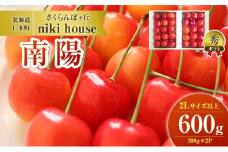 農園厳選 さくらんぼ 南陽 2Lサイズ 以上600g（300g×2パック）品質： ギフト向け サクランボ チェリー フルーツ 果物 果物類 ギフト 贈答品 北海道 仁木町 仁木 [小林信幸]