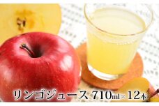 峠のふもと紅果園の完熟！リンゴジュース710ml×12本セット 飲料類 果汁飲料 りんご 林檎 ジュース [峠のふもと紅果園]
