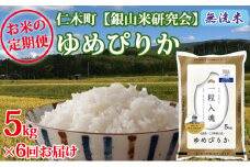 【先行受付 2025年産米】6ヵ月 定期便 銀山米研究会の無洗米＜ゆめぴりか＞5kg　ご飯 ライス 白米 ブランド米 おにぎり お弁当 北海道産 産地直送 ご飯 時短 朝ごはん 夜ごはん 昼ごはん [株式会社 松原米穀]