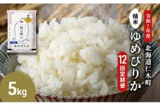 【先行受付 2025年産米】12ヵ月 定期便 銀山米研究会のお米＜ゆめぴりか＞5kg×1袋　ご飯 ライス 白米 精米 ブランド米 おにぎり お弁当 北海道産 産地直送 ご飯 時短 朝ごはん 夜ごはん 昼ごはん [株式会社 松原米穀]