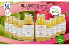 無地熨斗 ポートランド リンゴ ジュース 飲み比べ 180ml 計20本 のし付き 常盤色の瞳 ぶどう 浅黄色の愁 りんご 果汁 100 ジュース ギフト 果汁100 葡萄 林檎 自然農園 お取り寄せ ギフト のし