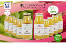 無地熨斗 ポートランド リンゴ ジュース 飲み比べ 180ml 計30本 のし付き 常盤色の瞳 ぶどう 浅黄色の愁 りんご ジュース 果汁 100 ジュース ギフト 葡萄 林檎 自然農園 お取り寄せ ギフト のし