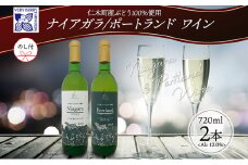 無地熨斗 ナイアガラ ポートランド ブドウ ワイン 720ml 2本 飲み比べ セット 熨斗付き 葡萄 ぶどう お酒 アルコール 白ワイン 辛口 お取り寄せ ギフト gift 御中元 お中元 熨斗 のし 自然農園
