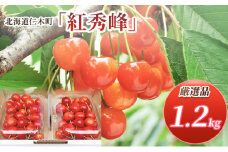 北海道 仁木町産 さくらんぼ 紅秀峰 1.2kg (300g×4パック) L-Mサイズ 混合　旬 桜桃 産地直送 サクランボ チェリー フルーツ 果物 果物類 ギフト 仁木町 仁木 [松山商店]
