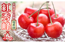 北海道 仁木町産さくらんぼ 紅秀峰 1kg（500g×2パック） 北海道知事賞受賞農園 デザート スイーツ 最優秀賞 おすすめ 美味しい サクランボ チェリー フルーツ 果物 果物類 ギフト 仁木町 仁木 [端農園]