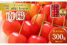 [先行受付] さくらんぼ 南陽 2Lサイズ 以上 300g（300g×1パック） 化粧箱入   サクランボ チェリー フルーツ 果物 果物類 ギフト 贈答品 北海道 仁木町 仁木 [小林信幸]