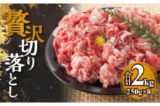 【北島麦豚】贅沢切り落し 2kg(250g×8パック) 豚肉 北海道