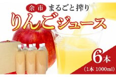 余市まるごと搾り　リンゴジュース　6本セット