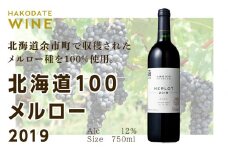 【はこだてわいん】　北海道100 PREMIUM メルロー 2019 750ml 赤ワイン　【余市のワイン】 赤ワイン メルローワイン 余市のぶどう 余市のワイン 北海道のワイン 日本のワイン 国産ワイン