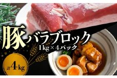 【北島麦豚】料理好きにはたまらないバラブロック ４kg