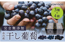 【ギフトボックス】余市産完全無添加干し葡萄DIONYSOS3種セット×４個