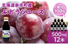 ぶどうジュース500ml×12本セット　ストレート　北海道産