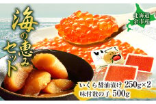 余市漁協おすすめの逸品【年末年始の贈答品・おせち料理にぴったり】本場北海道産「いくら醤油漬け500グラム」と「味付数の子（500グラム）」海の恵みセット