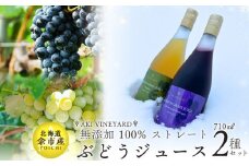 無添加 100％ストレート ぶどうジュース 710ml カベルネ・ナイアガラ 各1本 化粧箱入り 安芸農園