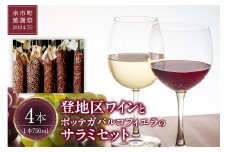 【余市町感謝祭2024】lot25　登地区ワイン4本とボッテガパルコフィエラのサラミセット